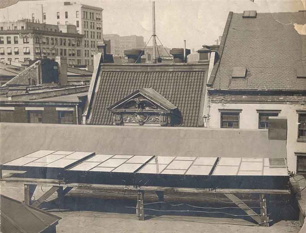 primeros paneles solares colocados en nueva york charles fritts